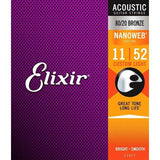 Elixir 11027 Acoustic 80/20 Bronze Nanoweb Light 11-52