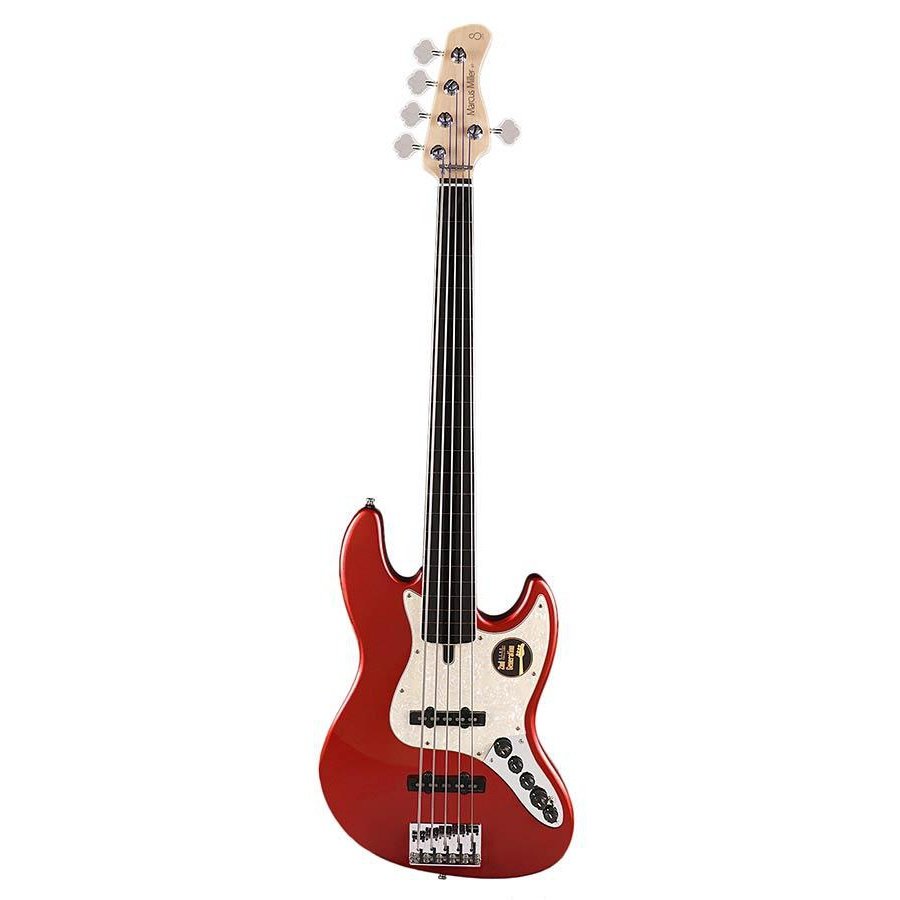 Sire Marcus Miller V7-5 Alder Bright Metallic Red Fretloos Elektrische Basgitaar