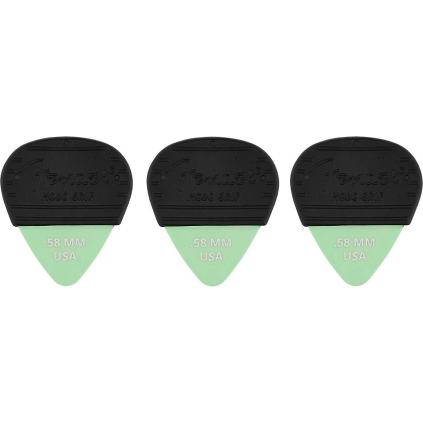 Fender MOJOGRIP PICKS 351 Shape Plectrums .58mm 3-Pack Groen