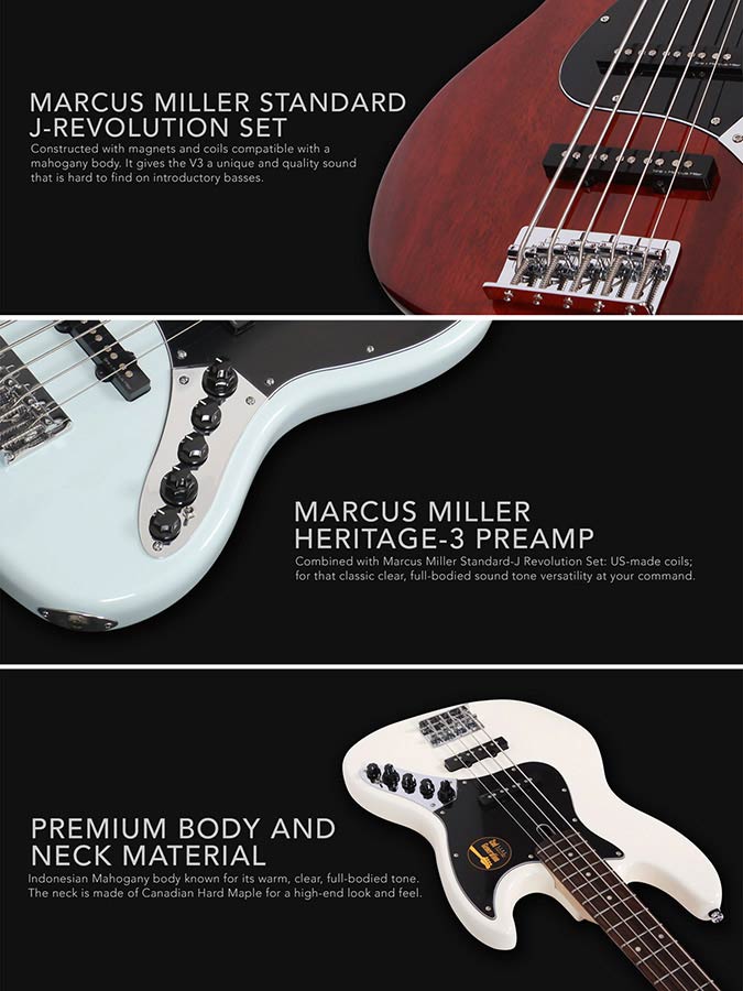 Sire Marcus Miller V3-4 Mahonie Sonic Blauw