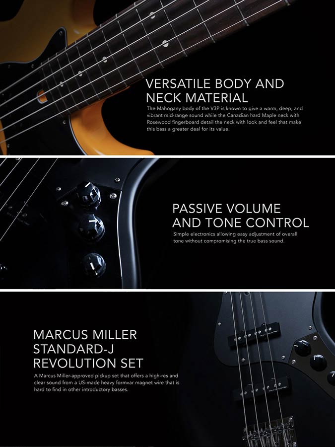 Sire Marcus Miller V3P-5 Mahogany Satin Black Passive