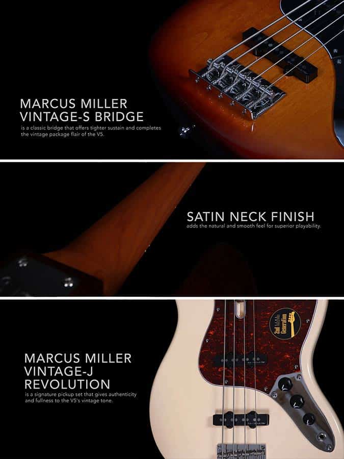 Sire Marcus Miller V5-4 Alder Champagne Gold Metallic E-Bass