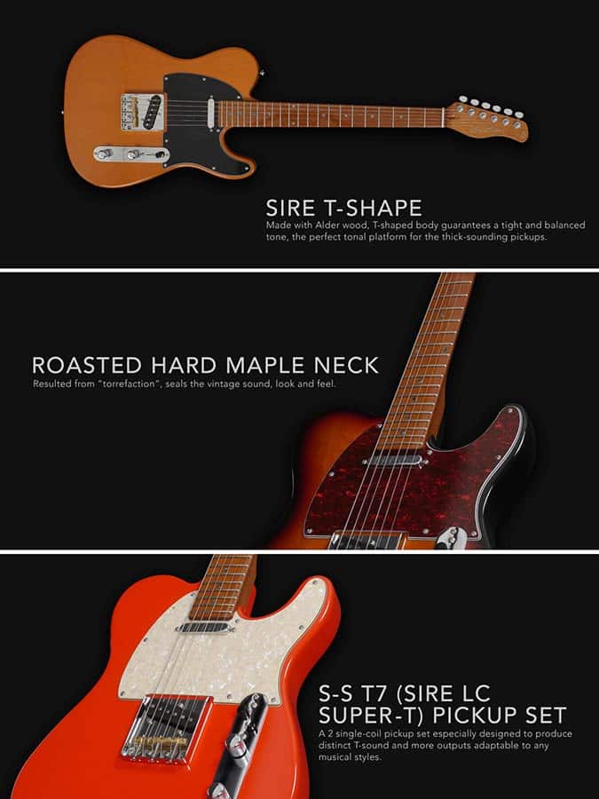 Sire Larry Carlton T7L 3 Tone Sunburst Telecaster E-Gitarre für Linkshänder