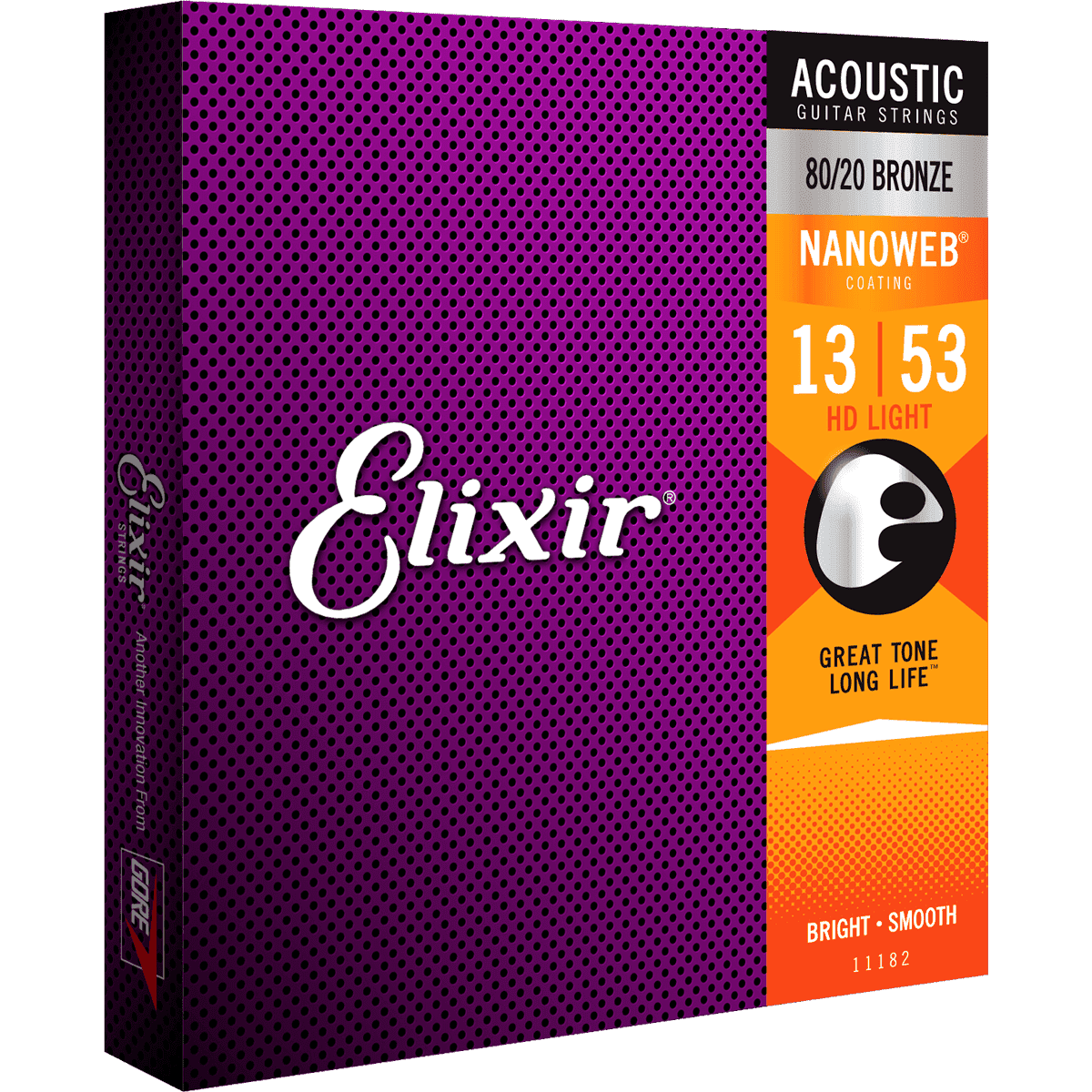 Elixir 11182 Acoustic 80/20 Bronze Nanoweb Light 13-56