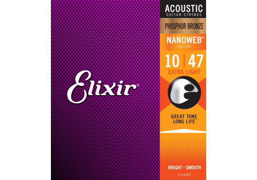 Elixir 16002 Acoustic Phosphor Bronze Nanoweb Light 10-47