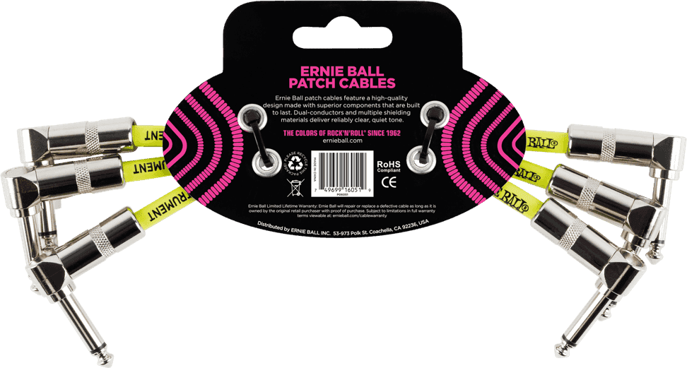 Ernie Ball 6051 Patchkabel Weiß Set | 15 cm