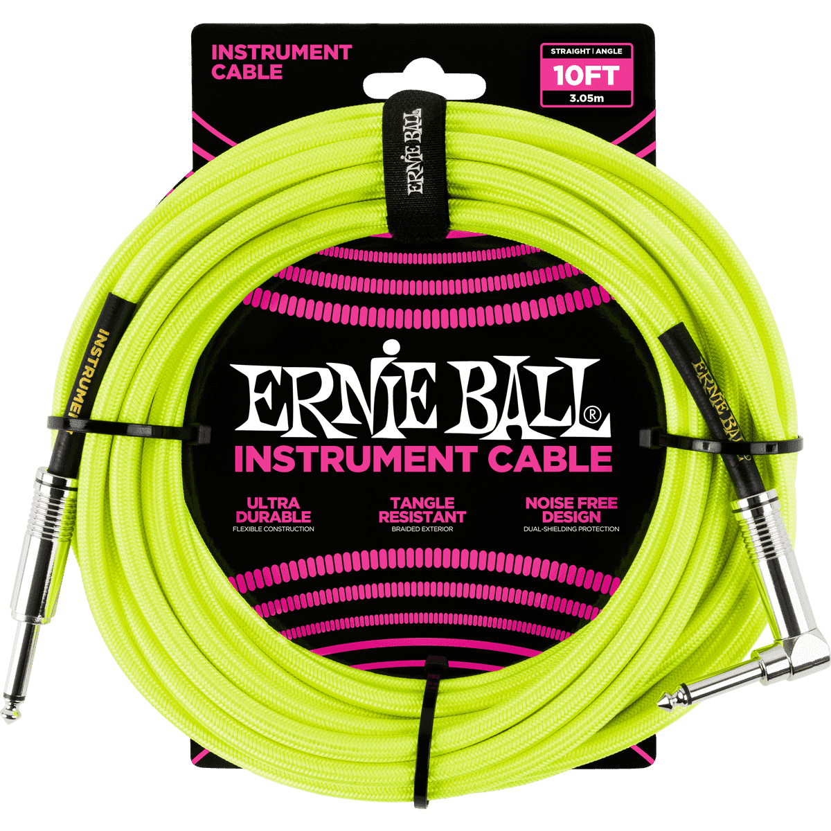 Ernie Ball 6080 Instrumentkabel Geel Gewoven | 3 Meter