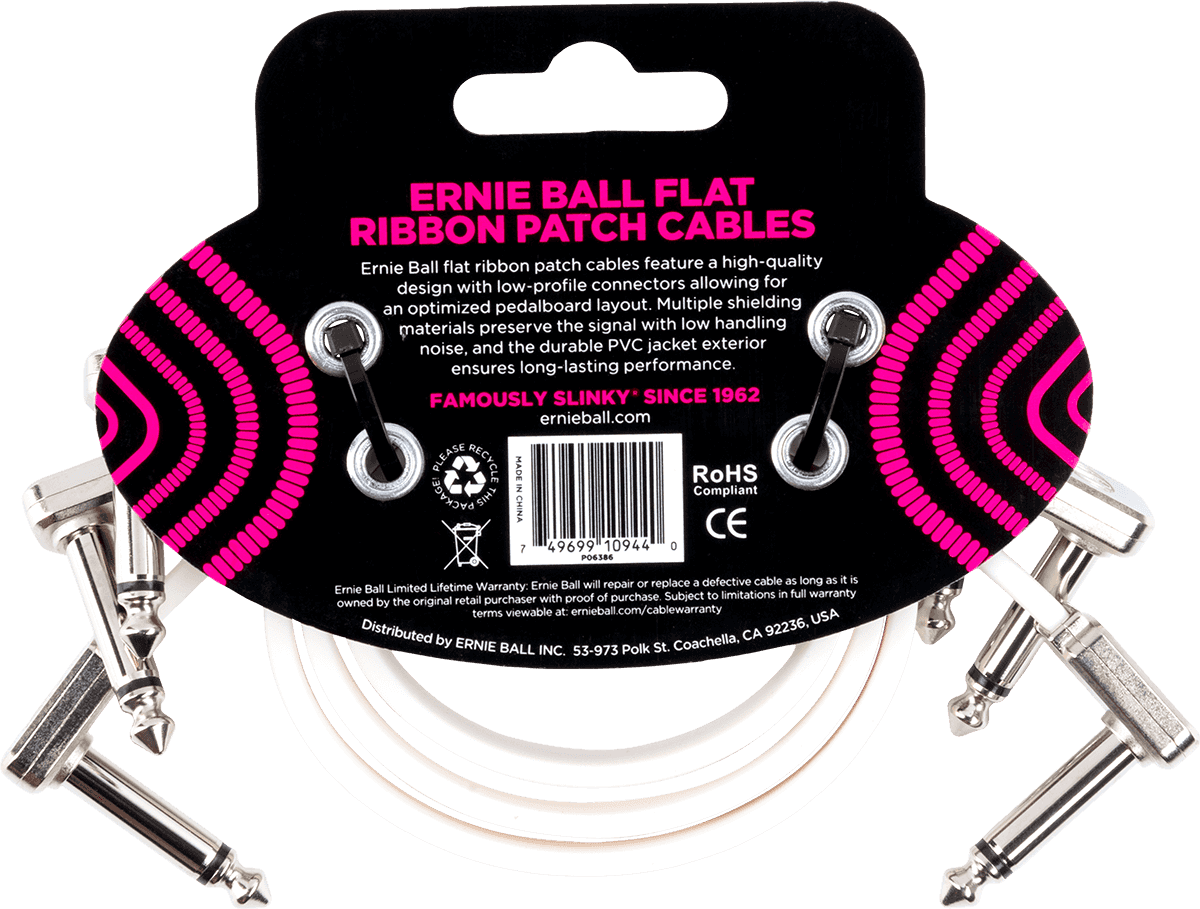 Ernie Ball 6386 Patchkabel Weiß | 30cm