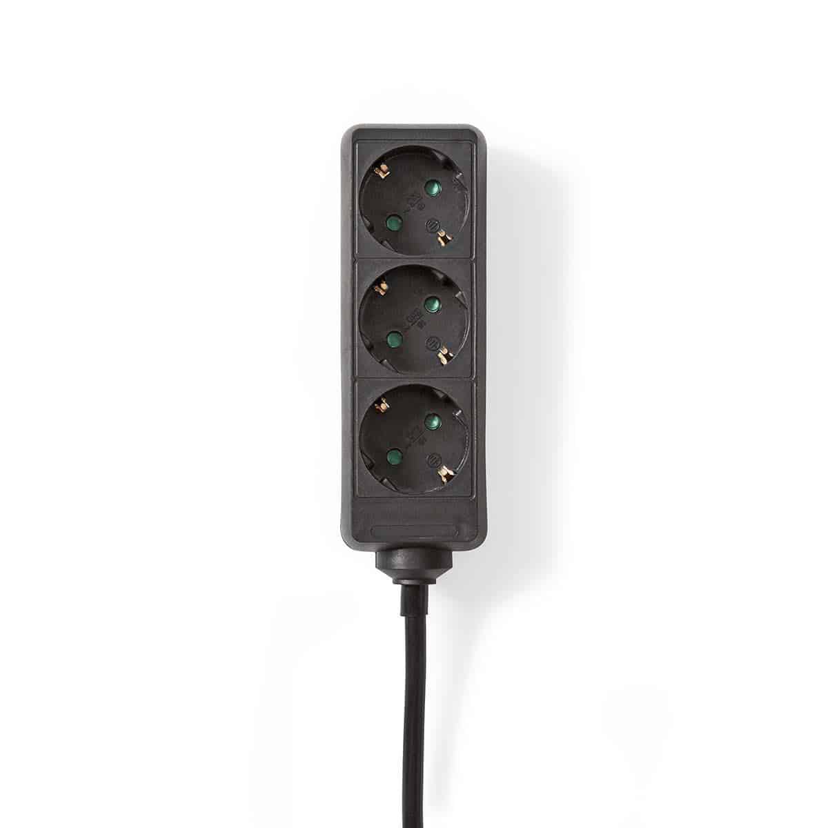 Nedis Plug Socket Black 3 Meter | 3 way