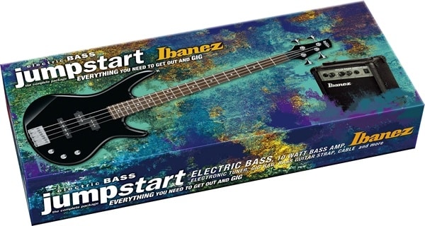 Ibanez IJSR190 BK electric bass guitar jump start package black